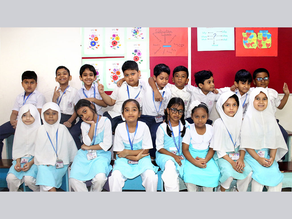 Early Years Students of KG1A Wearing School Uniform