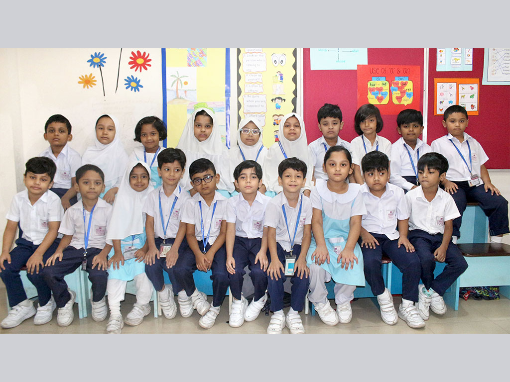 Early Years Students of KG1B Wearing School Uniform