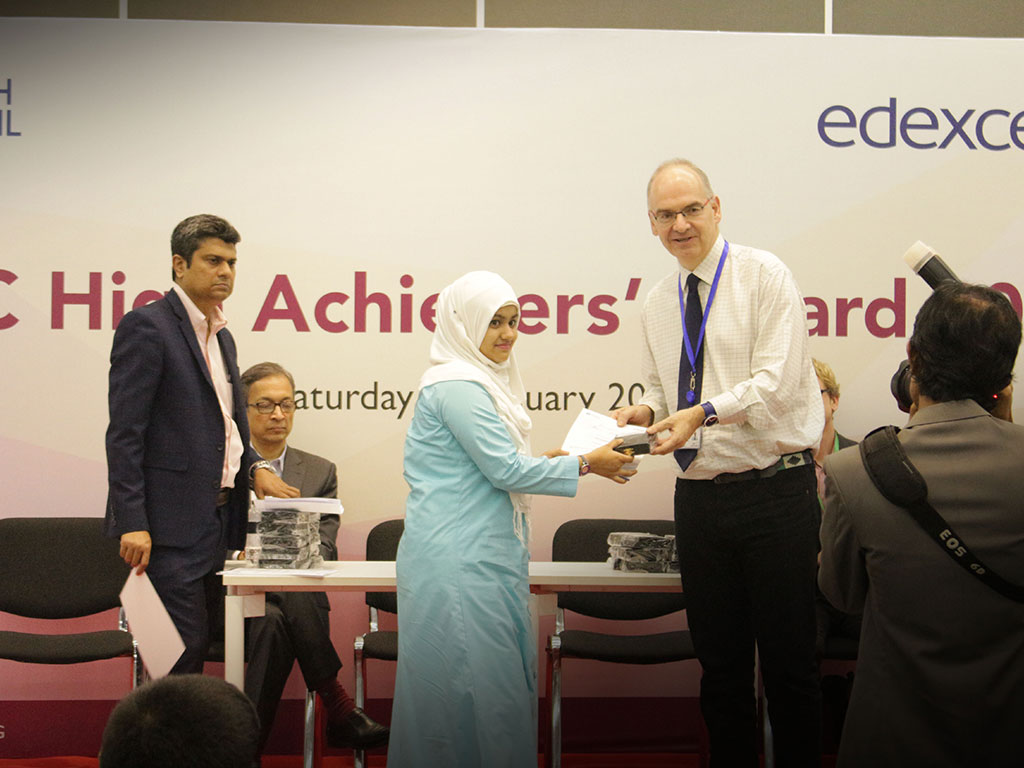 Edexcel High Acheiver Award and Certificate Receiving Moment